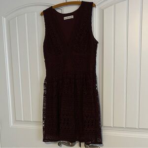 Abercrombie & Fitch Red Sleeveless V-Neck A-Line Mini Dress